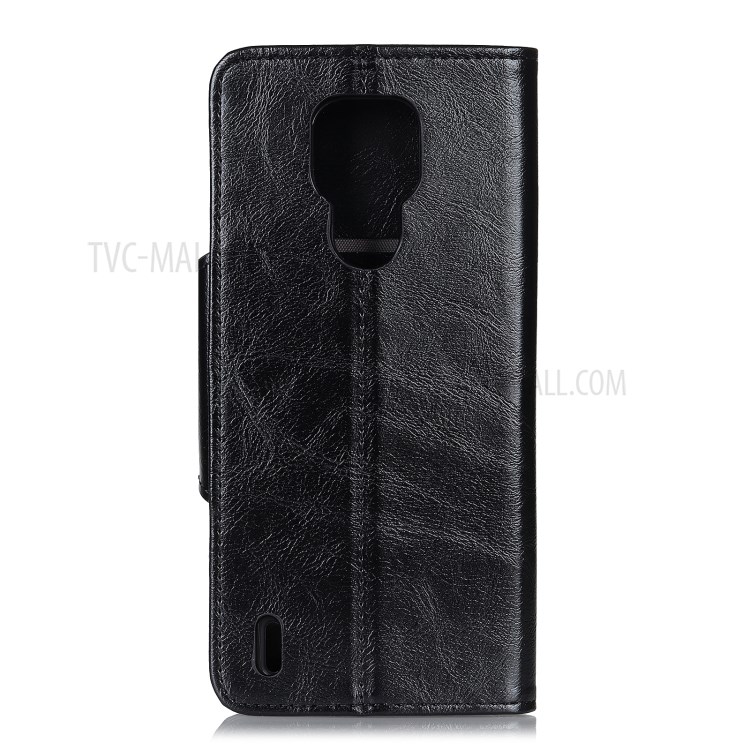 Wallet Stand TPU + PU Leather Protective Shell for Motorola Moto E7 - Black-3