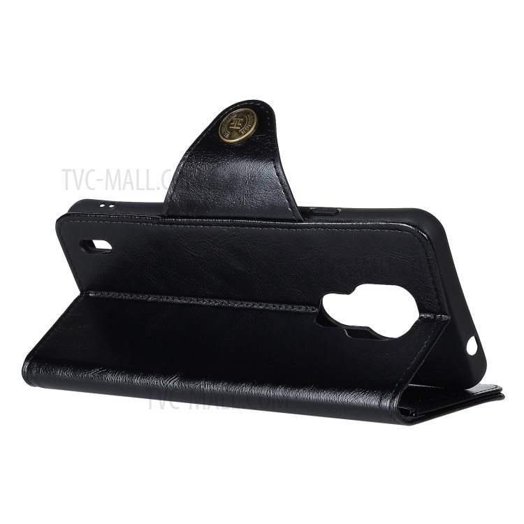 Wallet Stand TPU + PU Leather Protective Shell for Motorola Moto E7 - Black-4