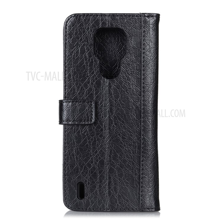 Rhino Surface Wallet Stand PU Leather Protective Shell for Motorola Moto E7 - Black-3