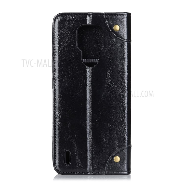 Phone Shell Auto-absorbed Wallet TPU + PU Leather Case for Motorola Moto E7 - Black-3