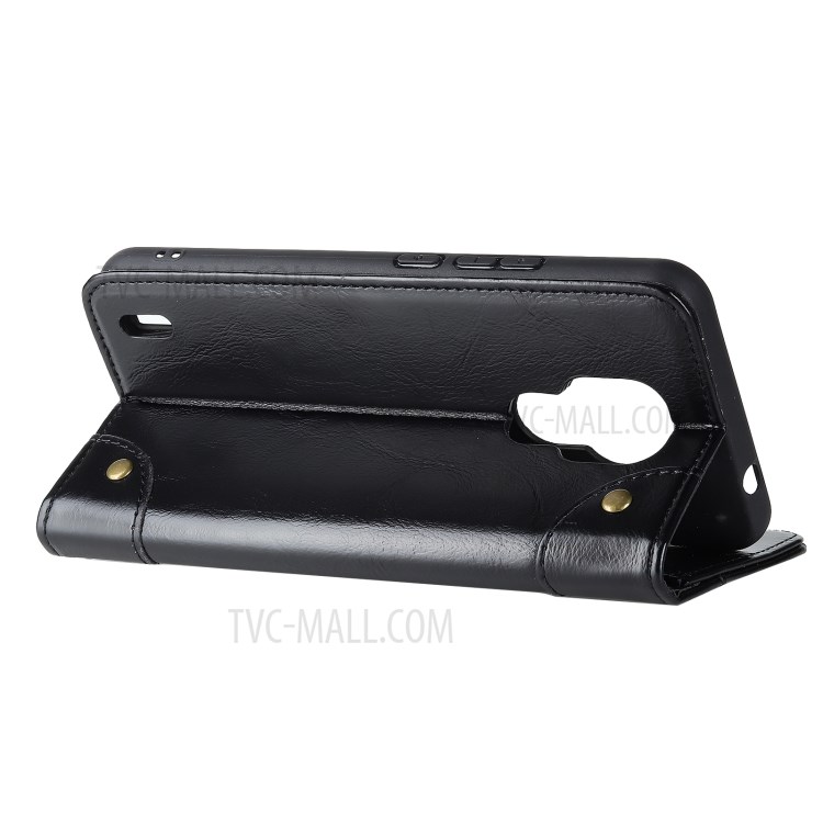 Phone Shell Auto-absorbed Wallet TPU + PU Leather Case for Motorola Moto E7 - Black-4