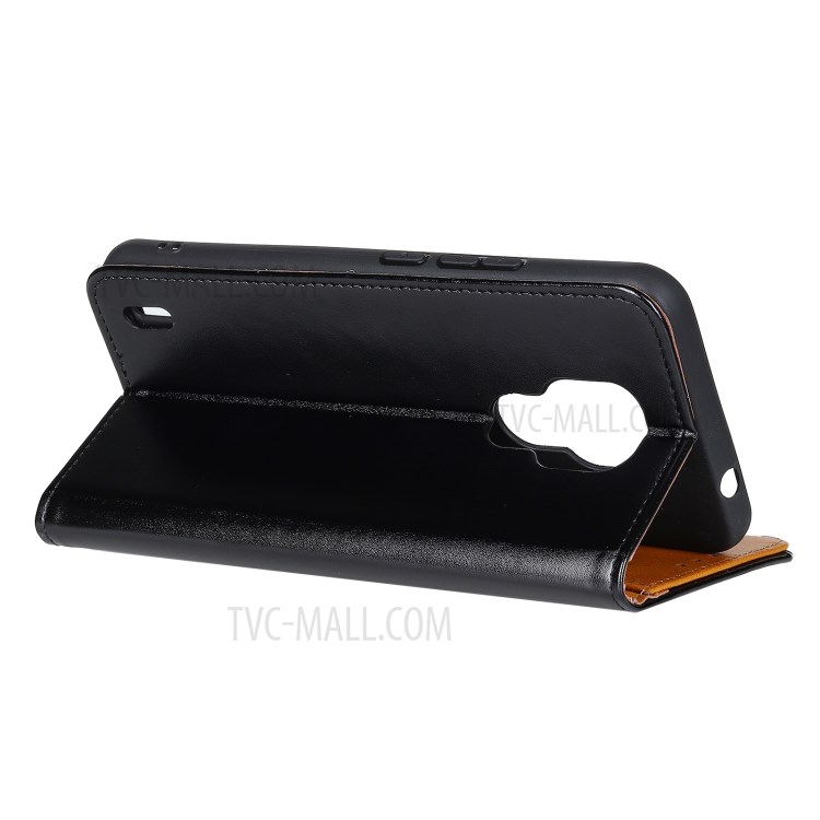 Stand Wallet Leather Phone Shell for Motorola Moto E7 - Black-4