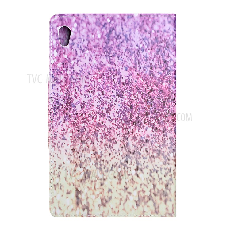 Automatic Sleep/Wake Function Leather Wallet Stand Pattern Printing Protective Case for Lenovo Tab M10 HD Gen 2 X306X - Pink and Yellow Gradient Sequins-2