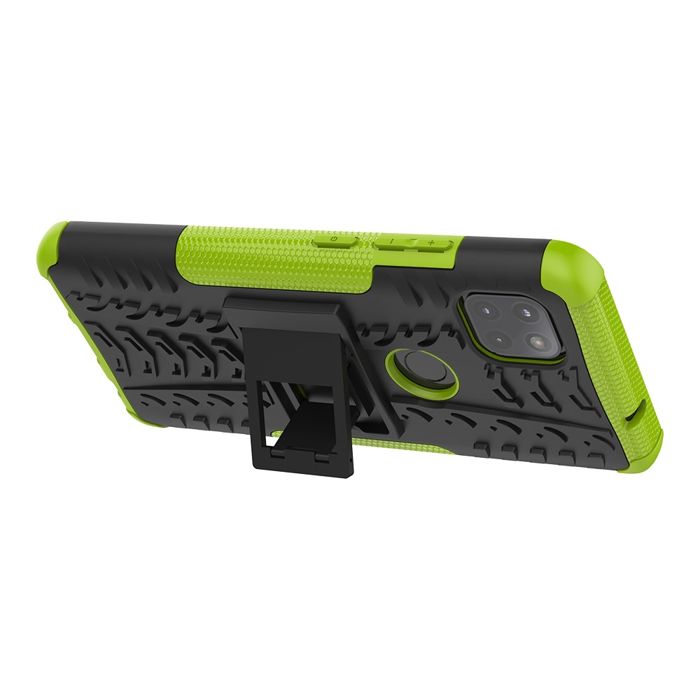 Foldable Kickstand for Motorola Moto G 5G Cool Tyre PC + TPU Hybrid Shell Case - Green-7