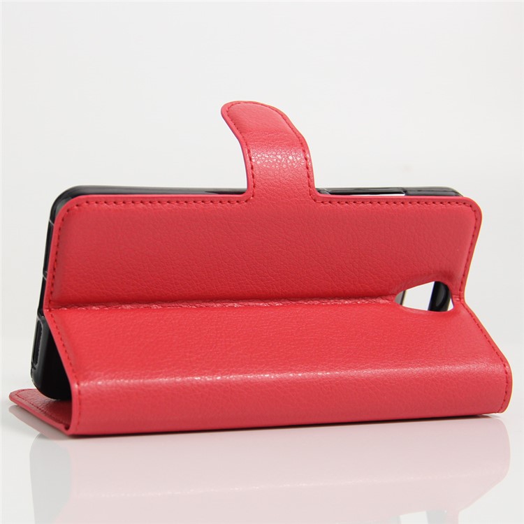 Lychee Leather Card Holder Case for Lenovo Vibe S1 Lite - Red-6