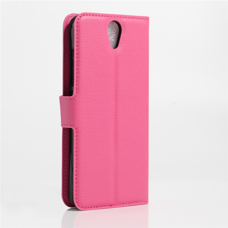Lychee Leather Card Holder Cover for Lenovo Vibe S1 Lite - Rose-3