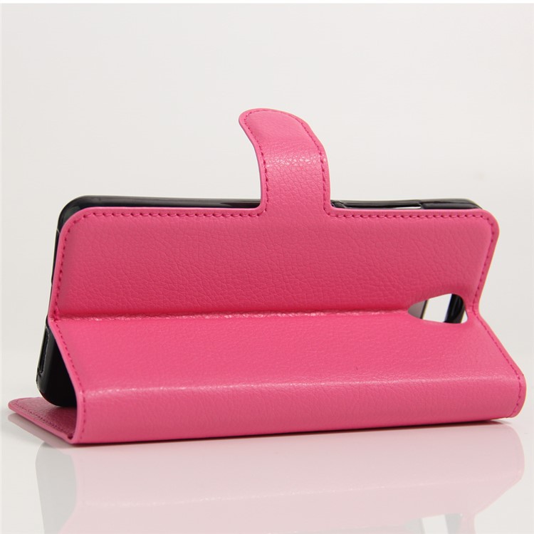 Lychee Leather Card Holder Cover for Lenovo Vibe S1 Lite - Rose-6