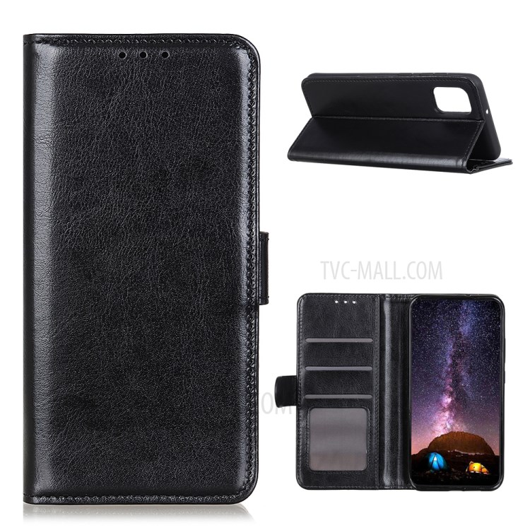 Wallet Design Crazy Horse Leather Phone Protective Stand Case for Motorola Moto G Stylus (2021) - Black-1