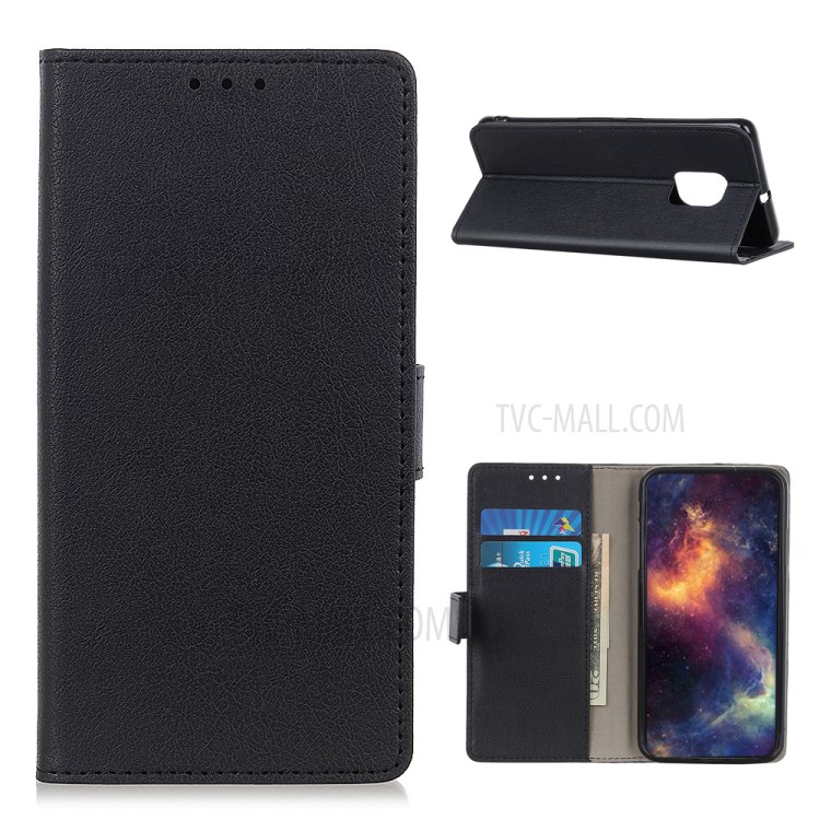 PU Leather + TPU Protective Shell for Motorola Moto G Power (2021) Wallet Stand Case - Black-1