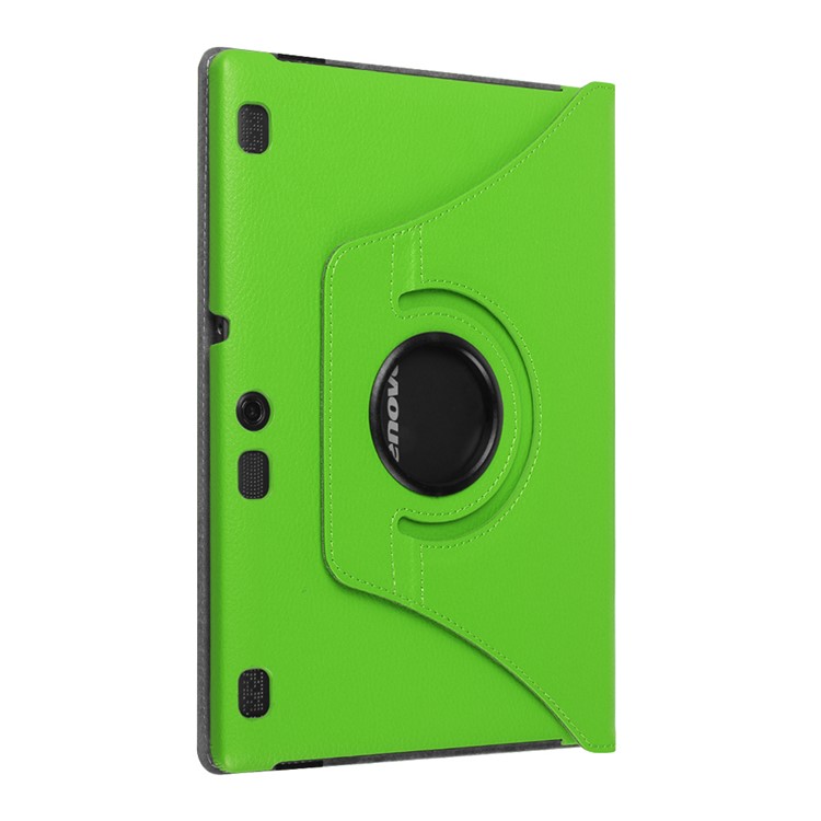 Litchi Leather Protective Case for Lenovo Tab3 10 with Rotary Stand - Green-1