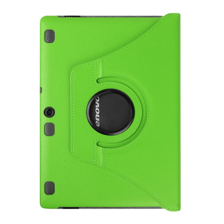 Litchi Leather Protective Case for Lenovo Tab3 10 with Rotary Stand - Green-3
