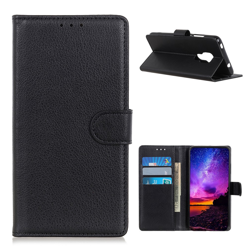 Wallet Stand Design Classic Litchi Texture Leather Phone Cover for Motorola Moto G Play (2021) - Black-1
