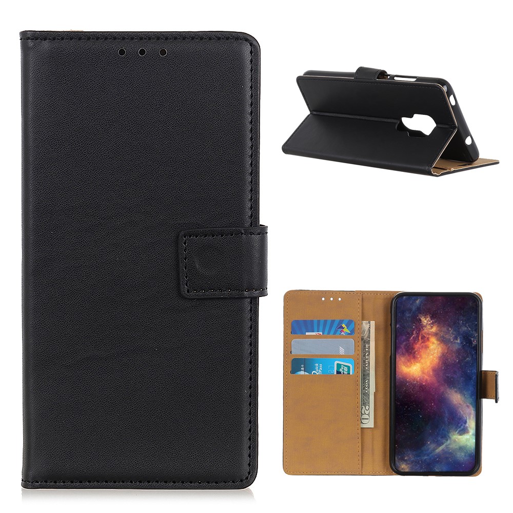 Magnetic Clasp Leather Mobile Phone Shell with Wallet Stand Design for Motorola Moto G Play (2021) - Black-1