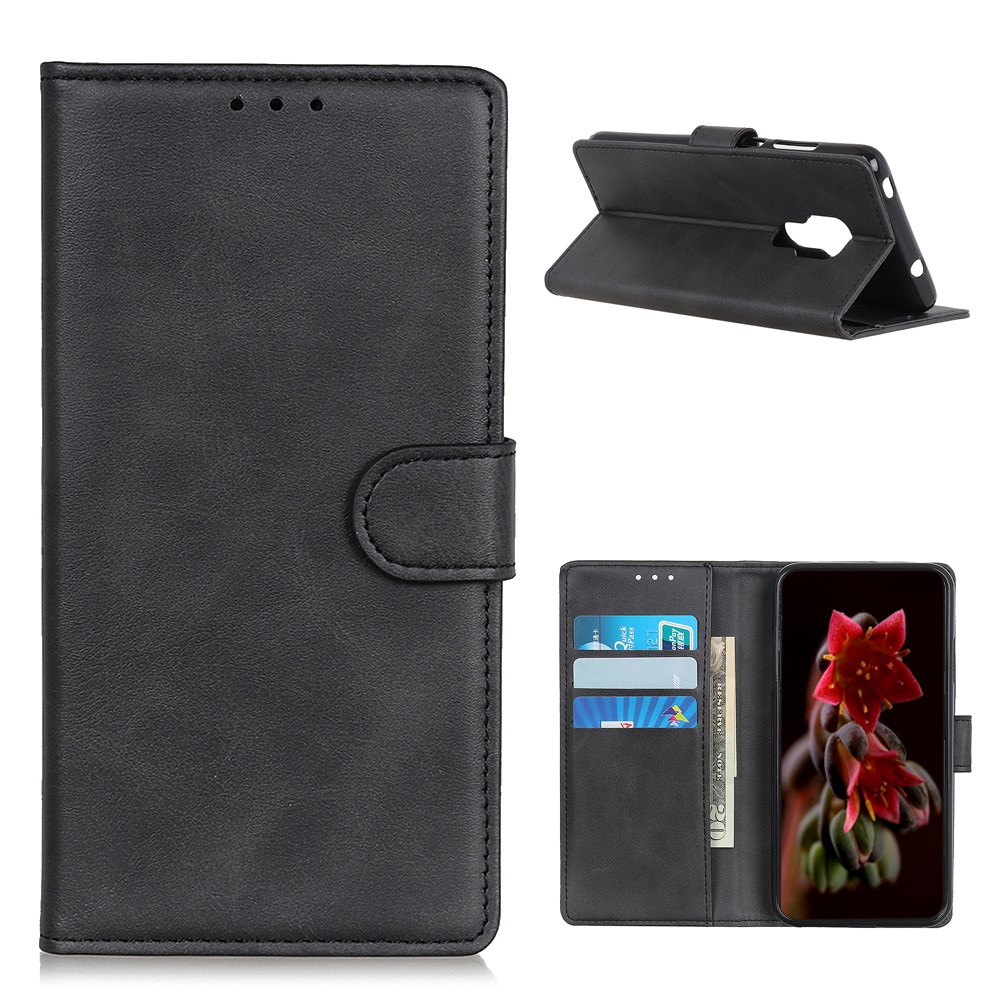 PU Leather Mobile Phone Cover for Motorola Moto G Play (2021) Stand Wallet Design Case - Black-1