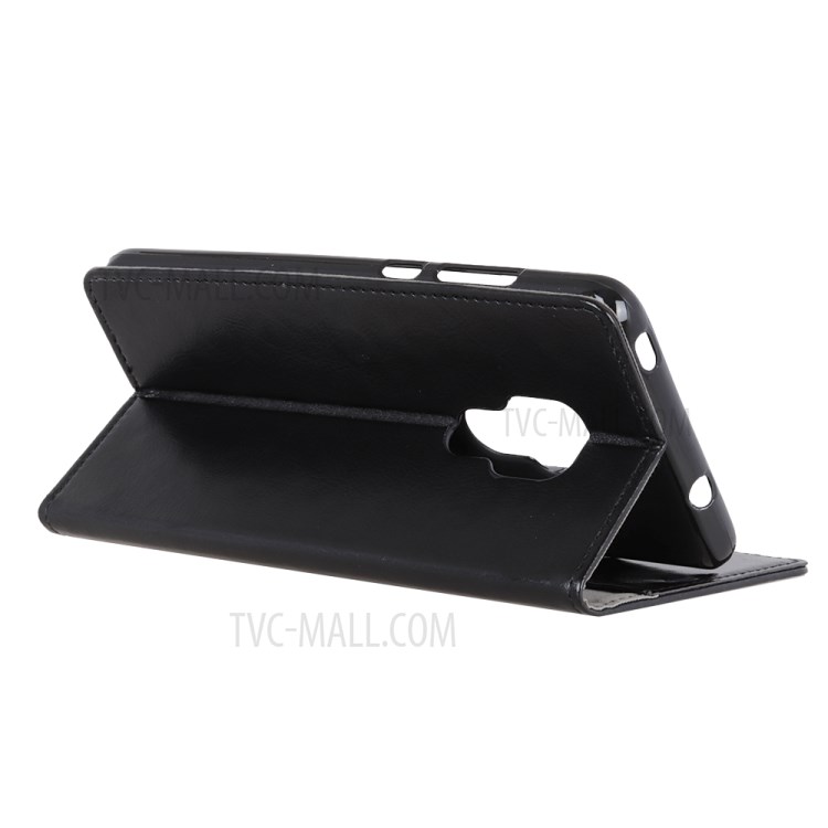 Leather Protective Shell Case for Motorola Moto G Play (2021) Wallet Stand Design Cover - Black-4