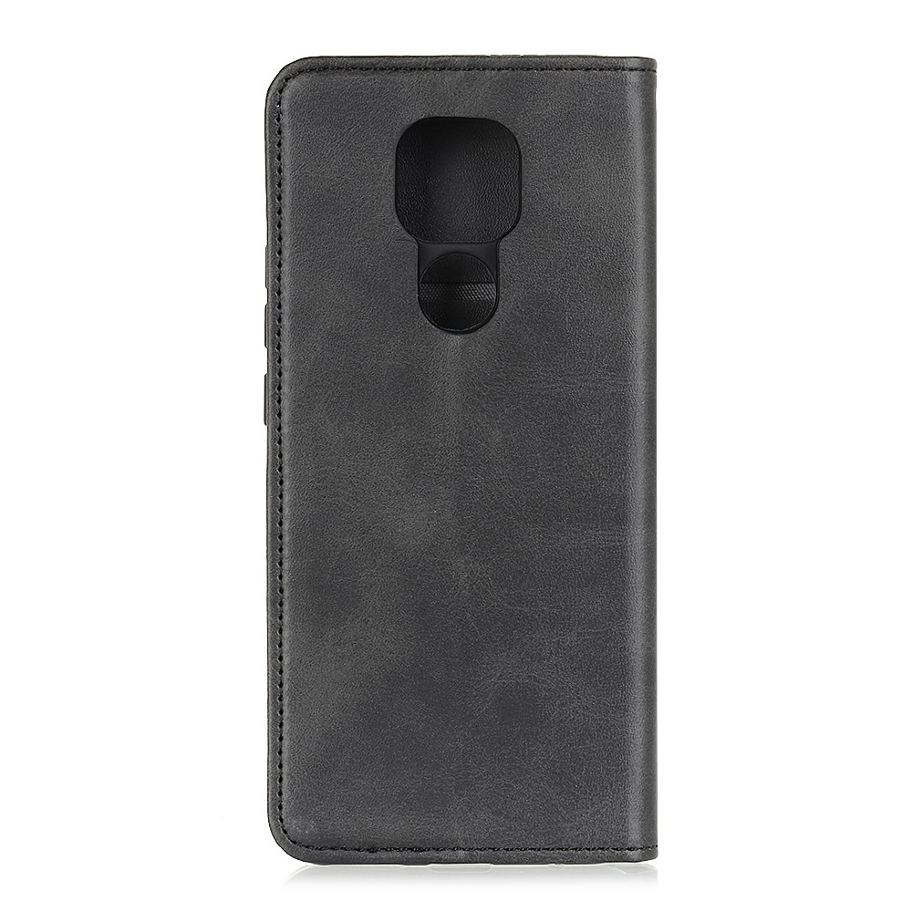 For Motorola Moto G Play (2021) Wallet Stand Design Magnetic Closure Split Leather Phone Case - Black-3