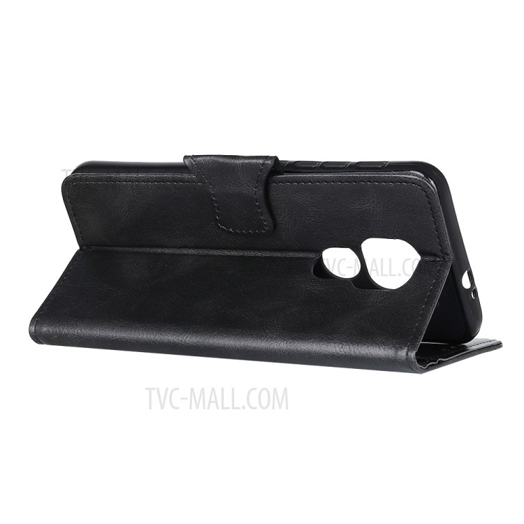 Crazy Horse Wallet Stand PU Leather + TPU Cover for Motorola Moto G Play (2021) - Black-8