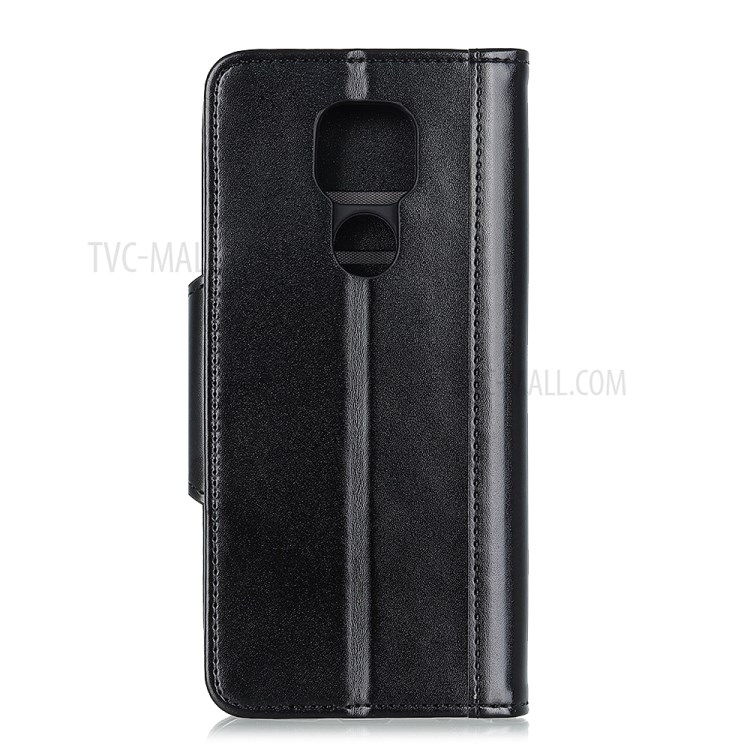 Durable PU Leather + TPU Wallet Stand Protector Phone Cover for Motorola Moto G Play (2021) - Black-10
