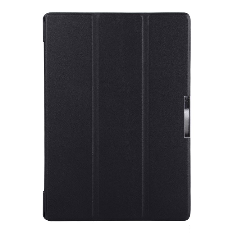 Tri-fold Stand Leather Tablet Case for Lenovo Tab3 10 - Black-1