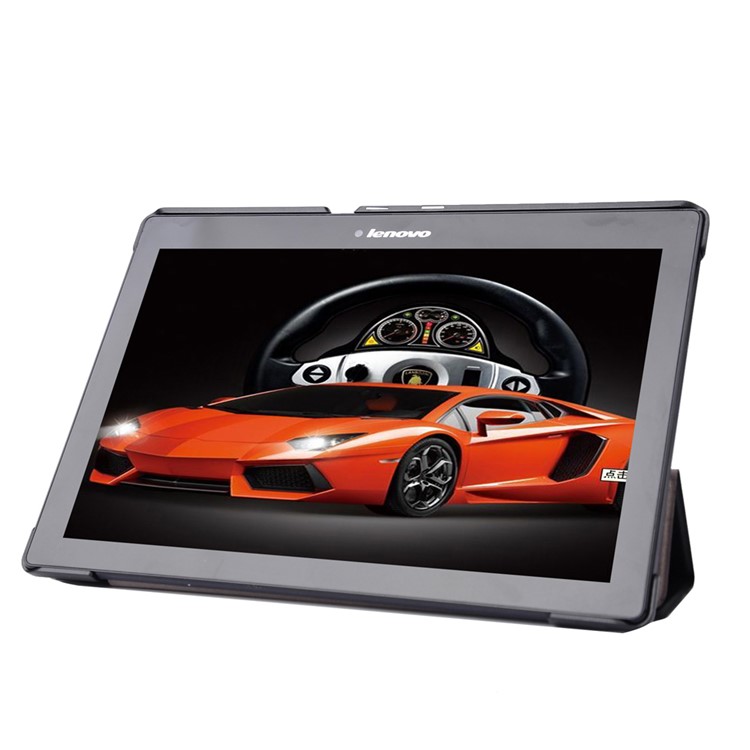 Tri-fold Stand Leather Tablet Case for Lenovo Tab3 10 - Black-3