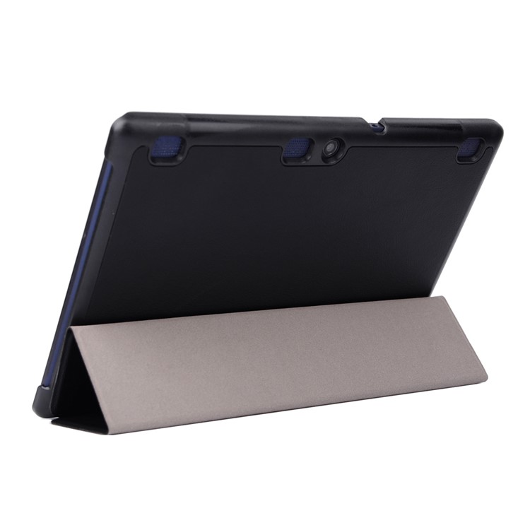 Tri-fold Stand Leather Tablet Case for Lenovo Tab3 10 - Black-5