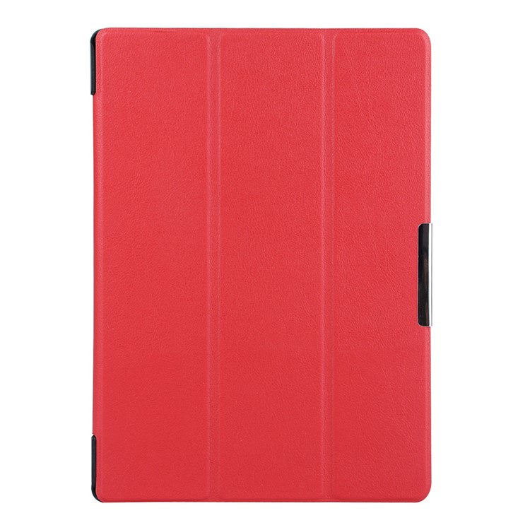 Tri-fold Stand Leather Tablet Shell for Lenovo Tab3 10 - Red-1