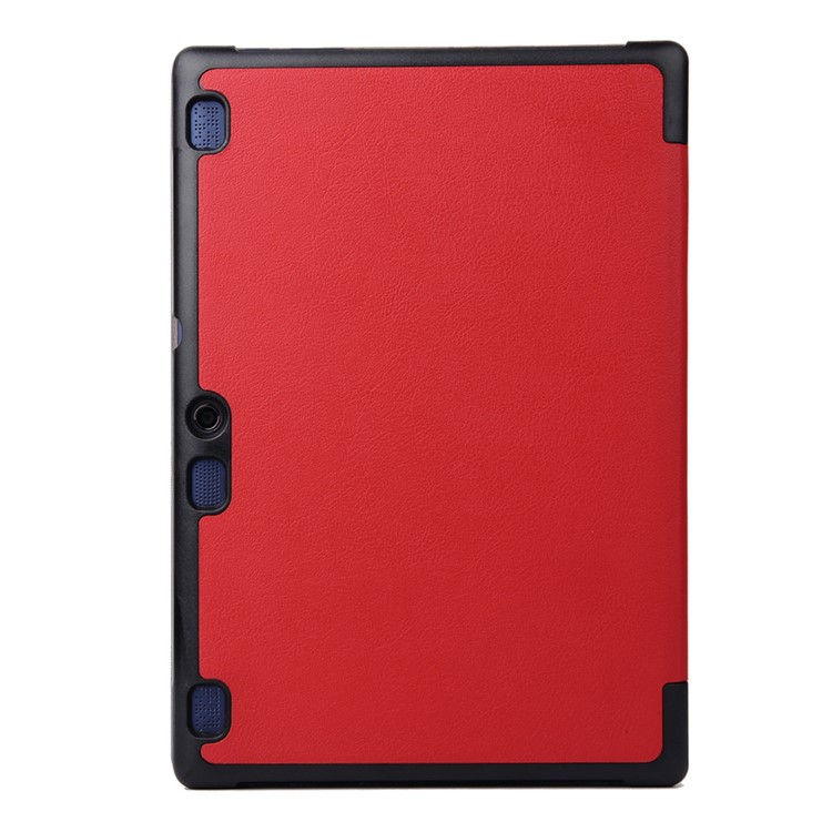 Tri-fold Stand Leather Tablet Shell for Lenovo Tab3 10 - Red-2