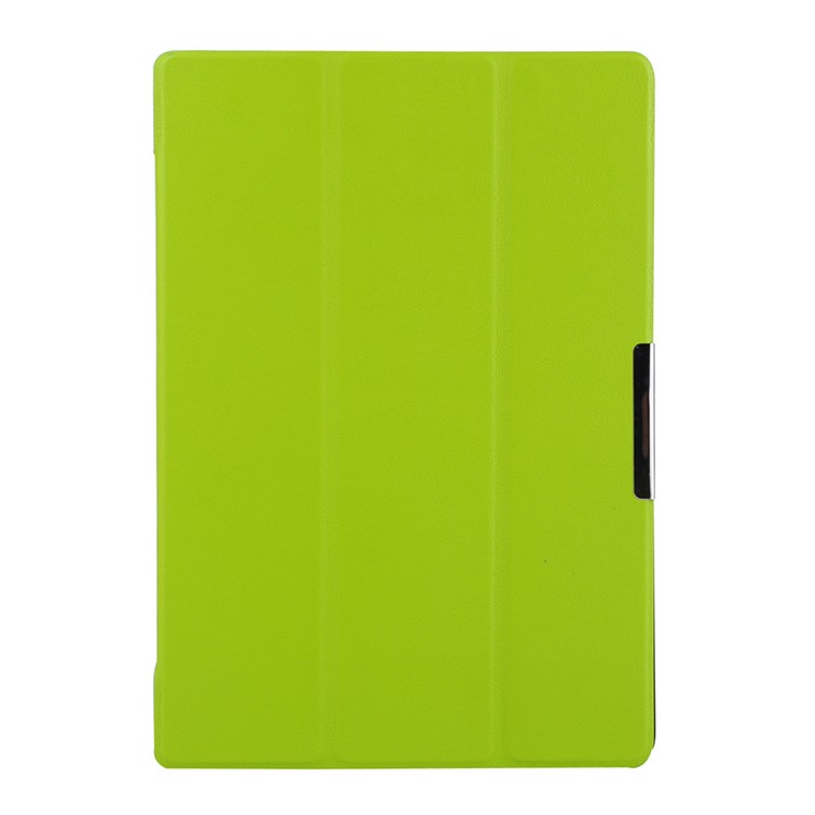 Tri-fold Stand Faux Leather Tablet Cover for Lenovo Tab3 10 - Green-1