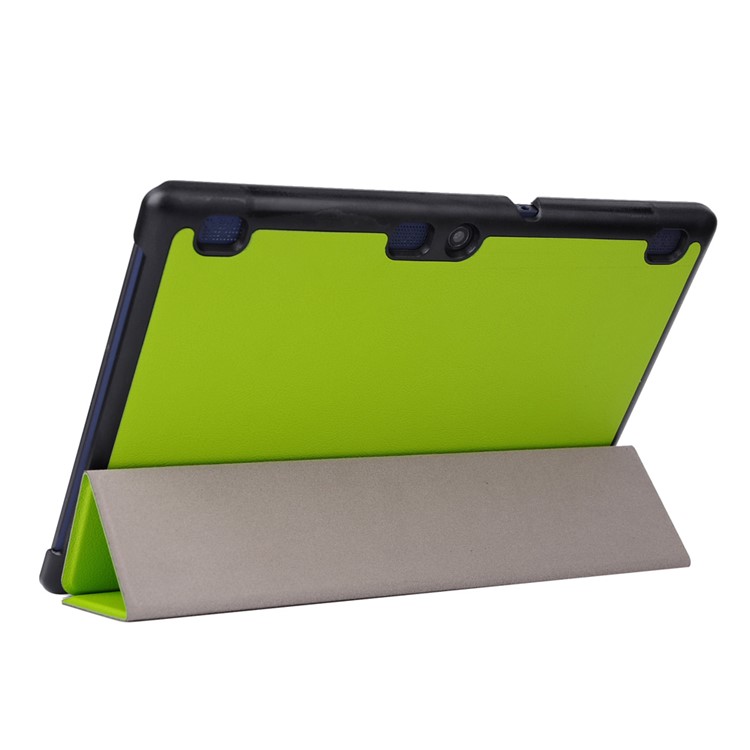 Tri-fold Stand Faux Leather Tablet Cover for Lenovo Tab3 10 - Green-5