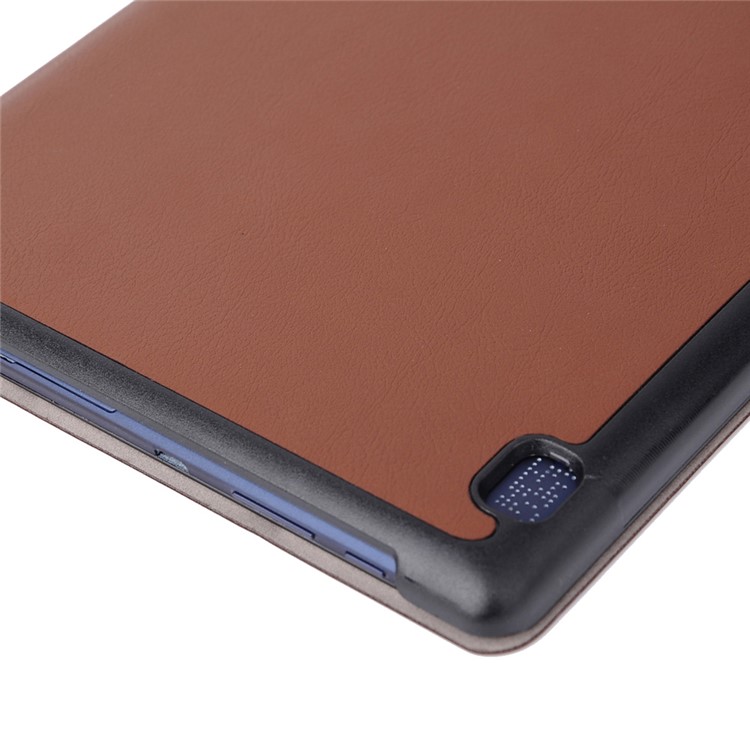 Tri-fold Stand Protective Leather Shell Case for Lenovo Tab3 10 - Brown-6