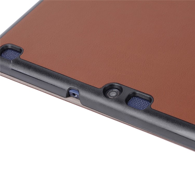 Tri-fold Stand Protective Leather Shell Case for Lenovo Tab3 10 - Brown-7