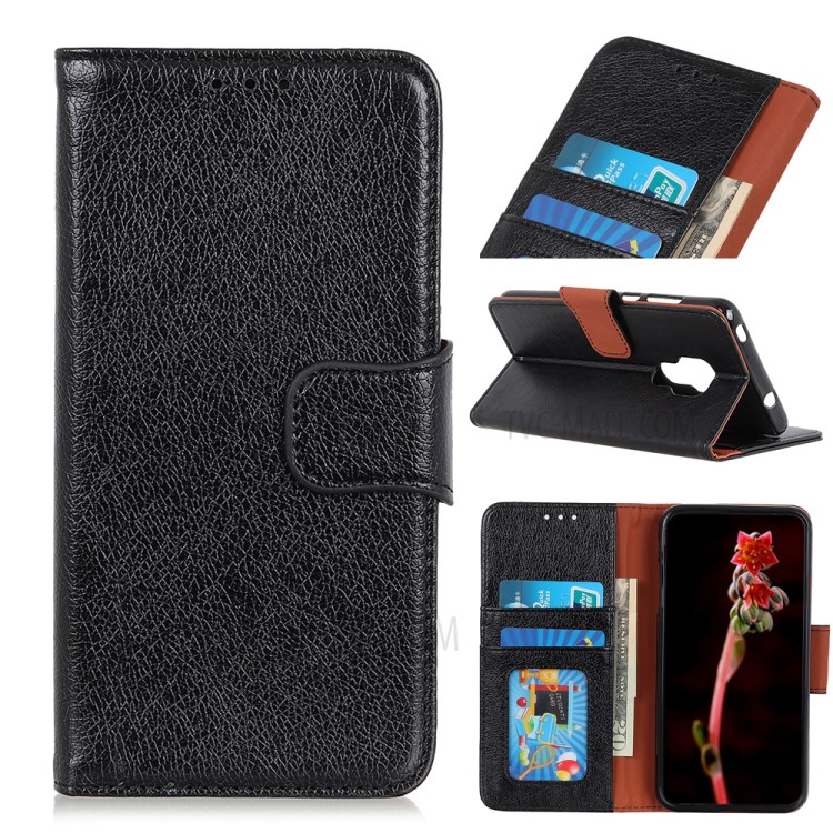 Nappa Texture Split Leather + TPU Wallet Case for Motorola Moto G Play (2021) - Black-1