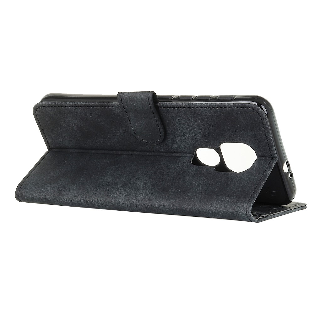 KHAZNEH Wallet Design Retro Style PU Leather Case for Motorola Moto G Play (2021) Shell - Black-3