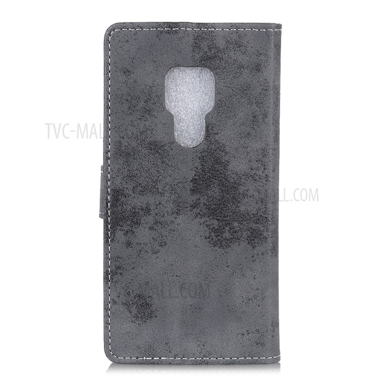 Vintage Style PU Leather Wallet Design Mobile Phone Stand Cover Case for Motorola Moto G Play (2021) - Grey-3