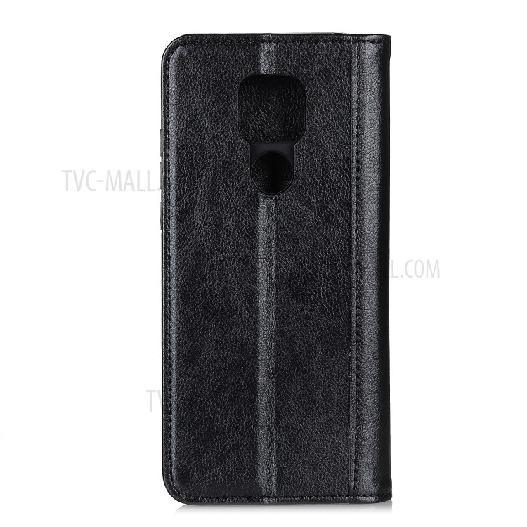 For Motorola Moto G Play (2021) Auto-absorbed Design Litchi Skin Split Leather Case Wallet Cover - Black-3