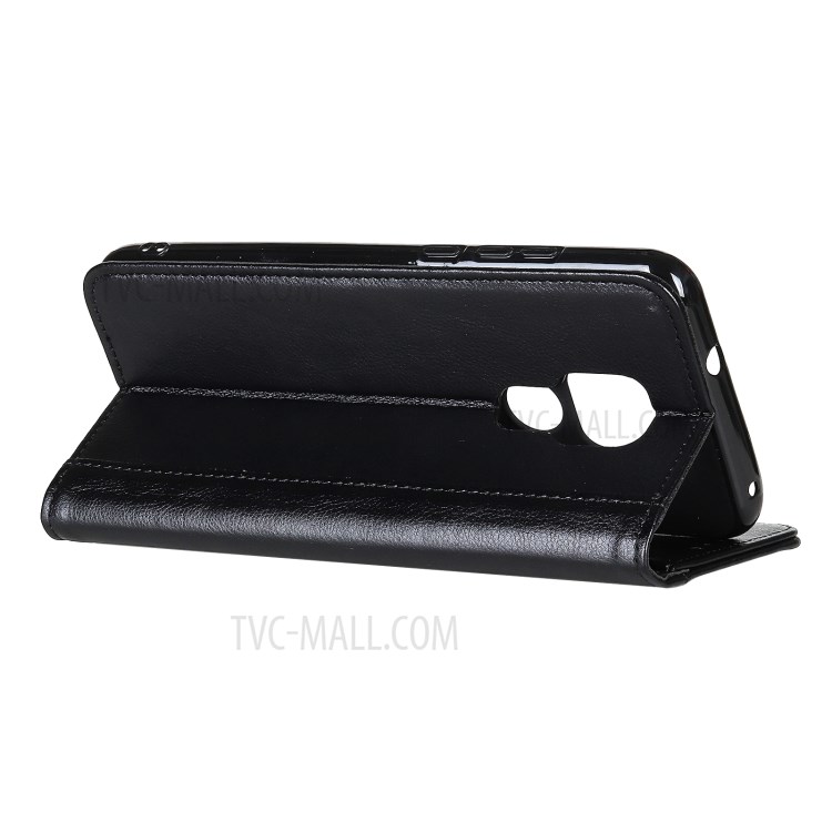 For Motorola Moto G Play (2021) Auto-absorbed Design Litchi Skin Split Leather Case Wallet Cover - Black-4