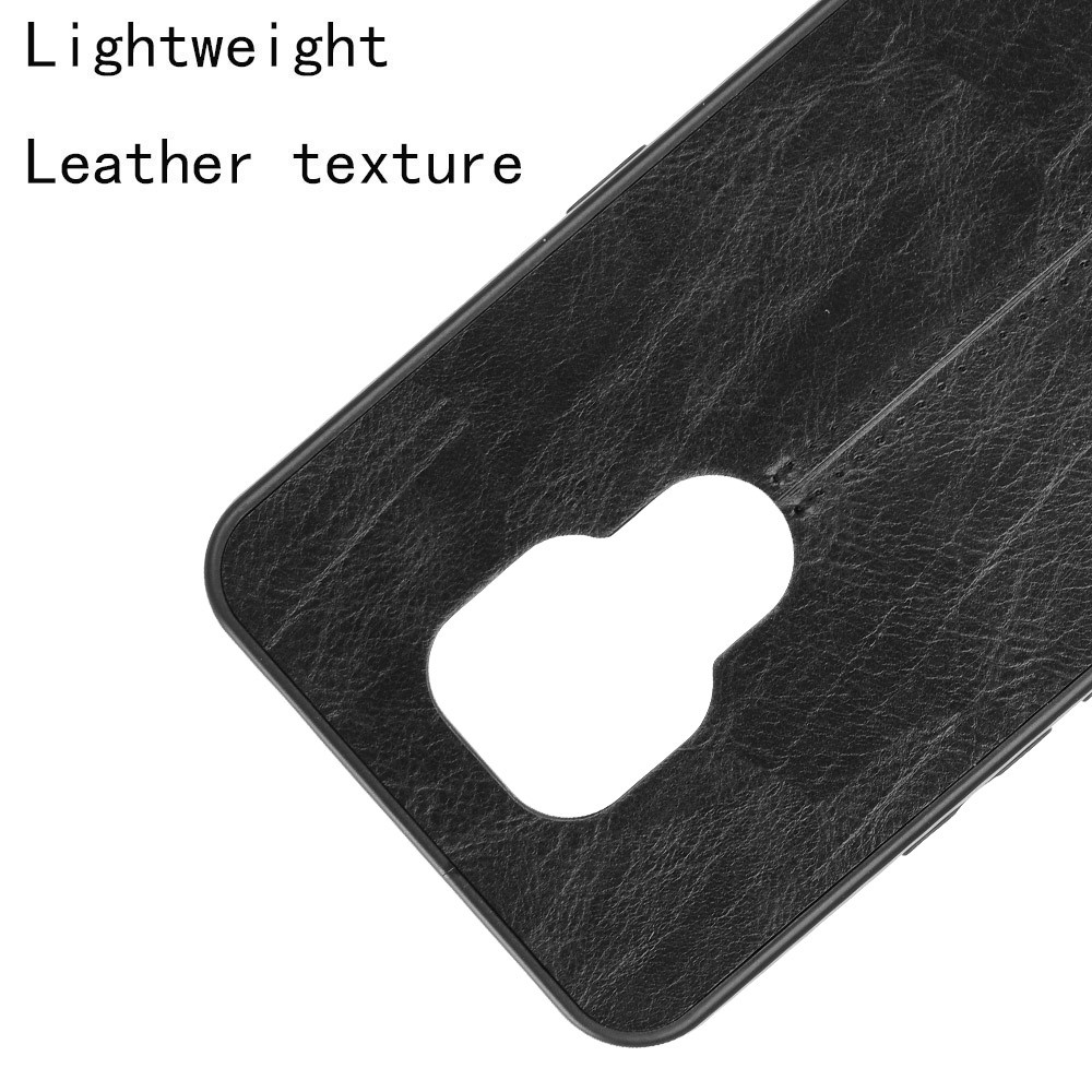 Lightweight PU Leather Coated PC + TPU Hybrid Mobile Phone Case for Motorola Moto E7 - Black-4