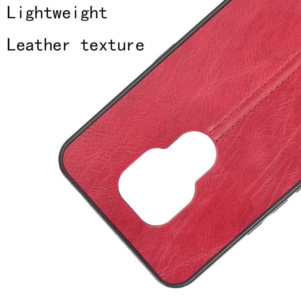 Lightweight PU Leather Coated PC + TPU Hybrid Mobile Phone Case for Motorola Moto E7 - Red-4