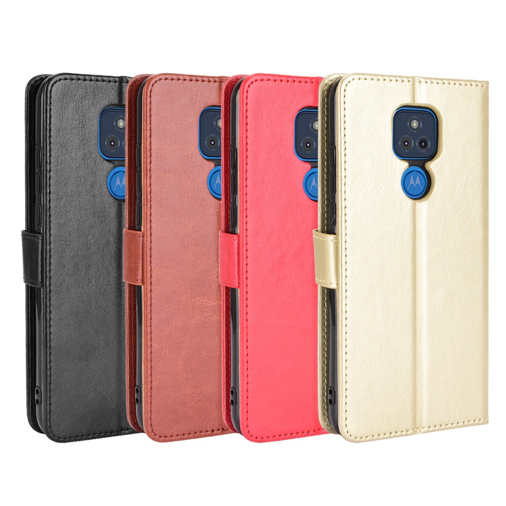 Crazy Horse Skin Leather Wallet Stand Design Phone Cover Shell with Lanyard for Motorola Moto G Play (2021) - Black-10