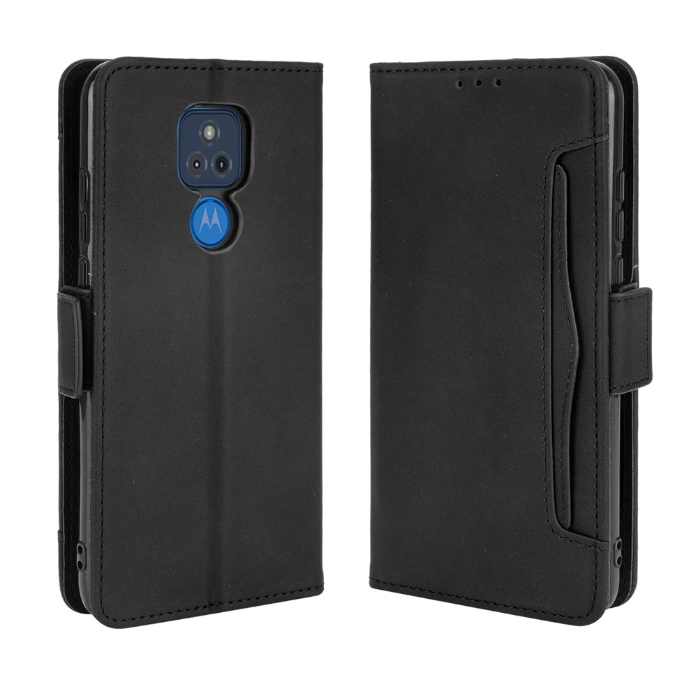 Wallet Stand Design Multiple Card Slots Leather Phone Protective Cover Case for Motorola Moto G Play (2021) - Black-2
