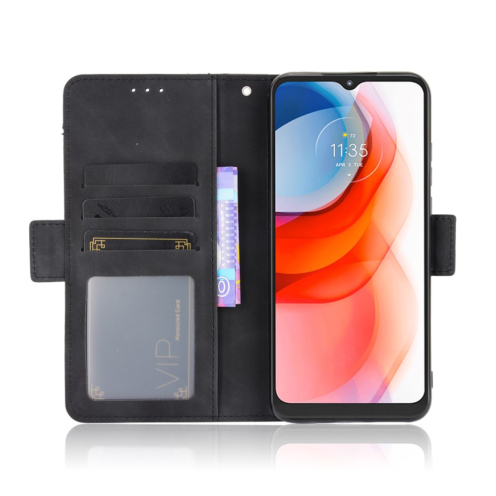 Wallet Stand Design Multiple Card Slots Leather Phone Protective Cover Case for Motorola Moto G Play (2021) - Black-6