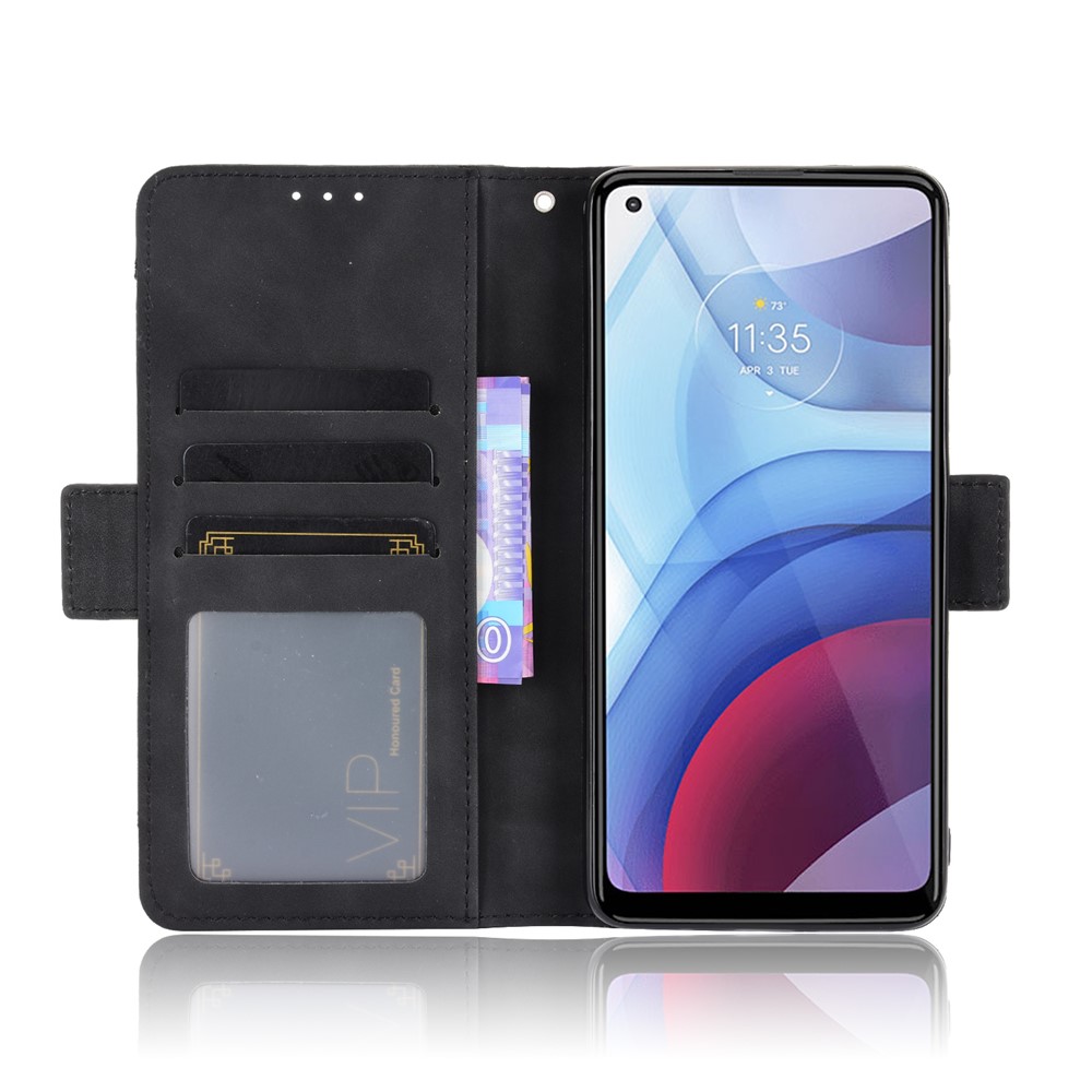 Multiple Card Slots Design Leather Wallet Phone Stand Protective Cover Case for Motorola Moto G Power (2021) - Black-6