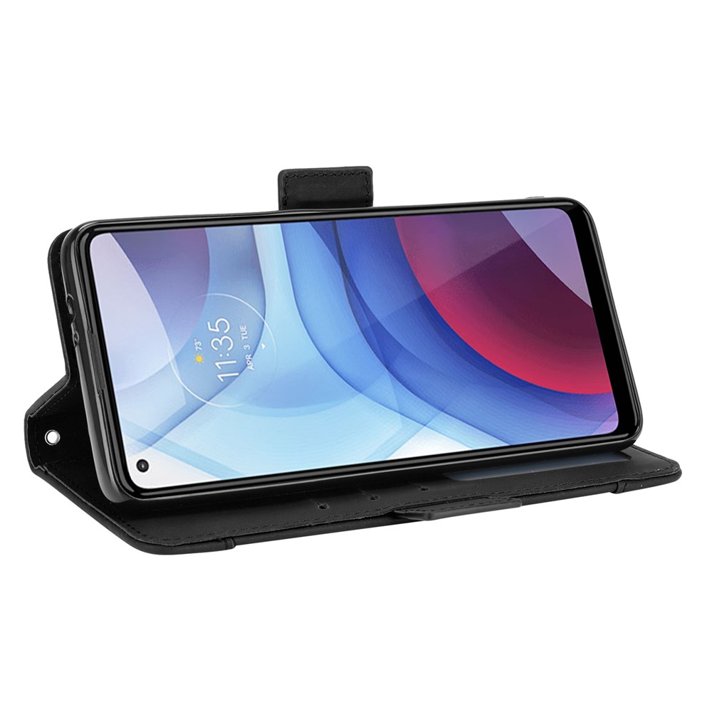 Multiple Card Slots Design Leather Wallet Phone Stand Protective Cover Case for Motorola Moto G Power (2021) - Black-7