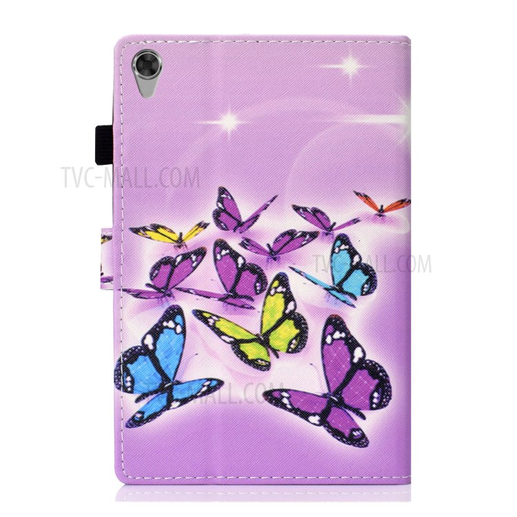 Pattern Printing Leather Tablet Cover Shell with Tri-Fold Stand for Lenovo Tab M10 HD Gen 2 (X306X) - Multiple Butterflies-2