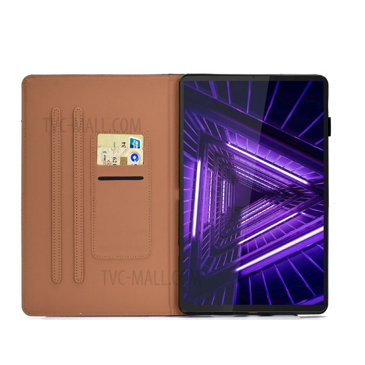 Pattern Printing Card Holder Leather Tablet Casing for Lenovo Tab M10 HD Gen 2 - Spaceman-7