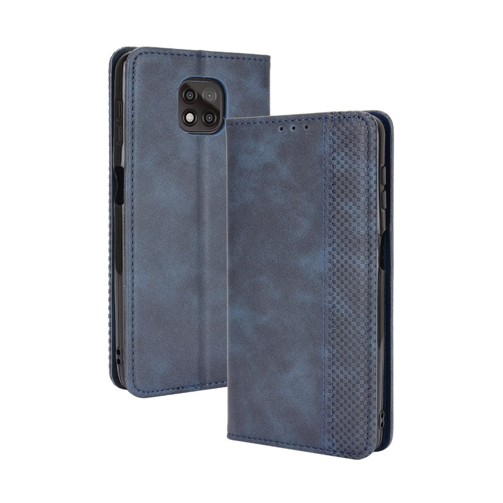 Magnetic Vintage Style Wallet Stand Phone Case Cover for Motorola Moto G Power (2021) - Blue-2