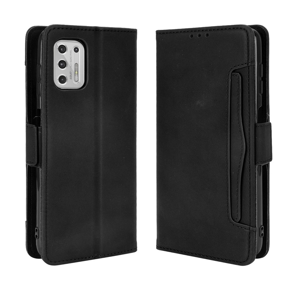 Leather Phone Wallet Design Stand Feature Protective Cover Case with Multiple Card Slots for Motorola Moto G Stylus (2021) - Black-2