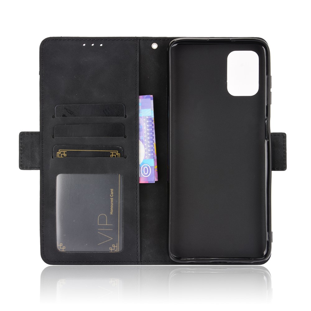 Leather Phone Wallet Design Stand Feature Protective Cover Case with Multiple Card Slots for Motorola Moto G Stylus (2021) - Black-5