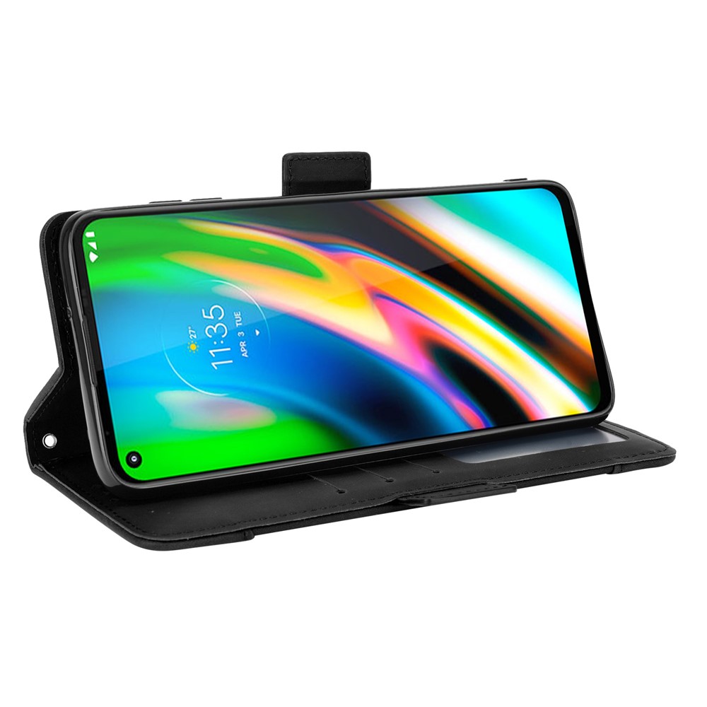 Leather Phone Wallet Design Stand Feature Protective Cover Case with Multiple Card Slots for Motorola Moto G Stylus (2021) - Black-7