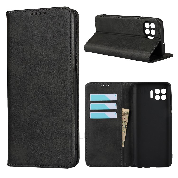 Auto-absorbed Wallet Leather Stand Case for Motorola Moto G 5G Plus - Black-1